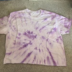 Purple tie dye crop top